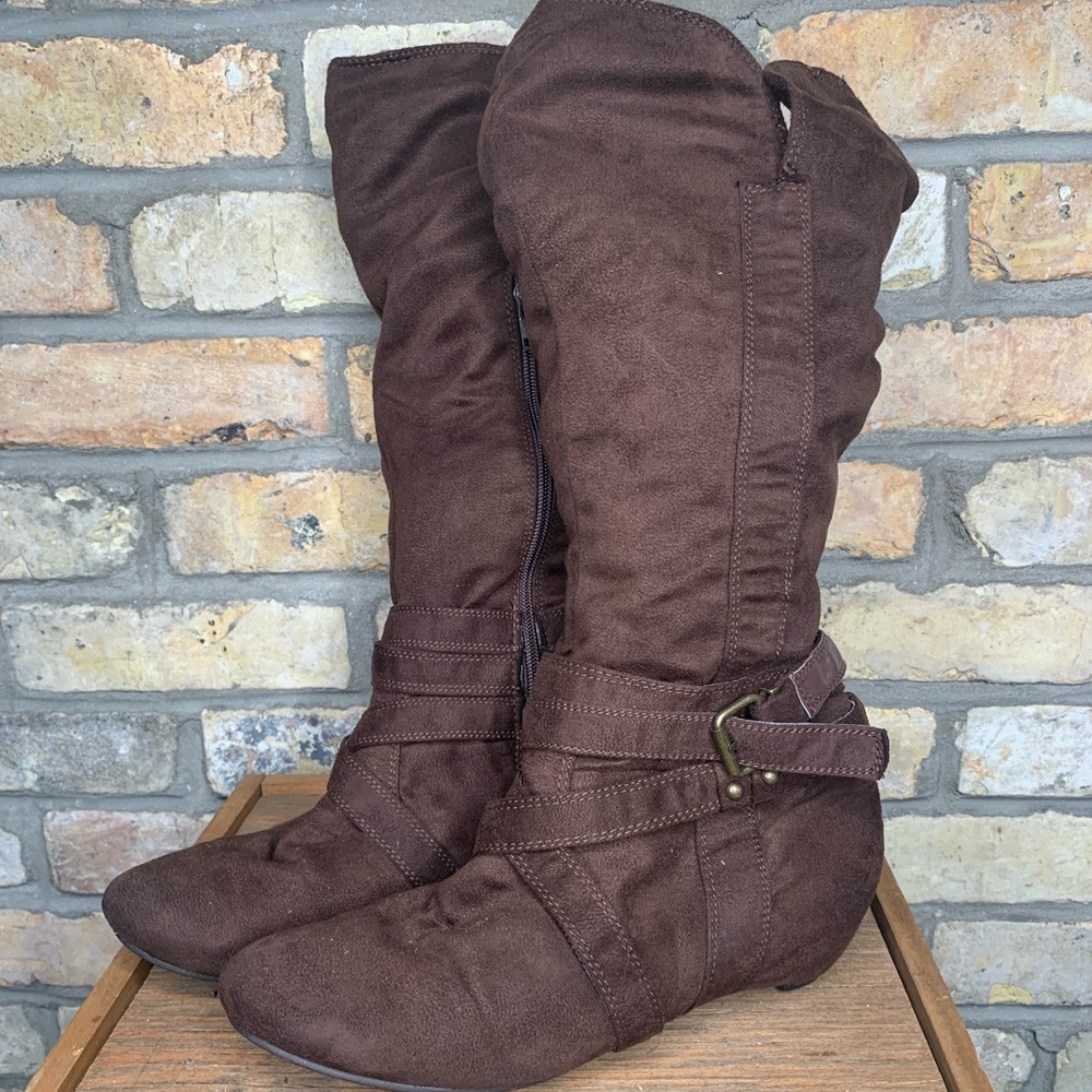 COPY - Shoedazzle ‘Leah’ Brown Suede Slouch Boot